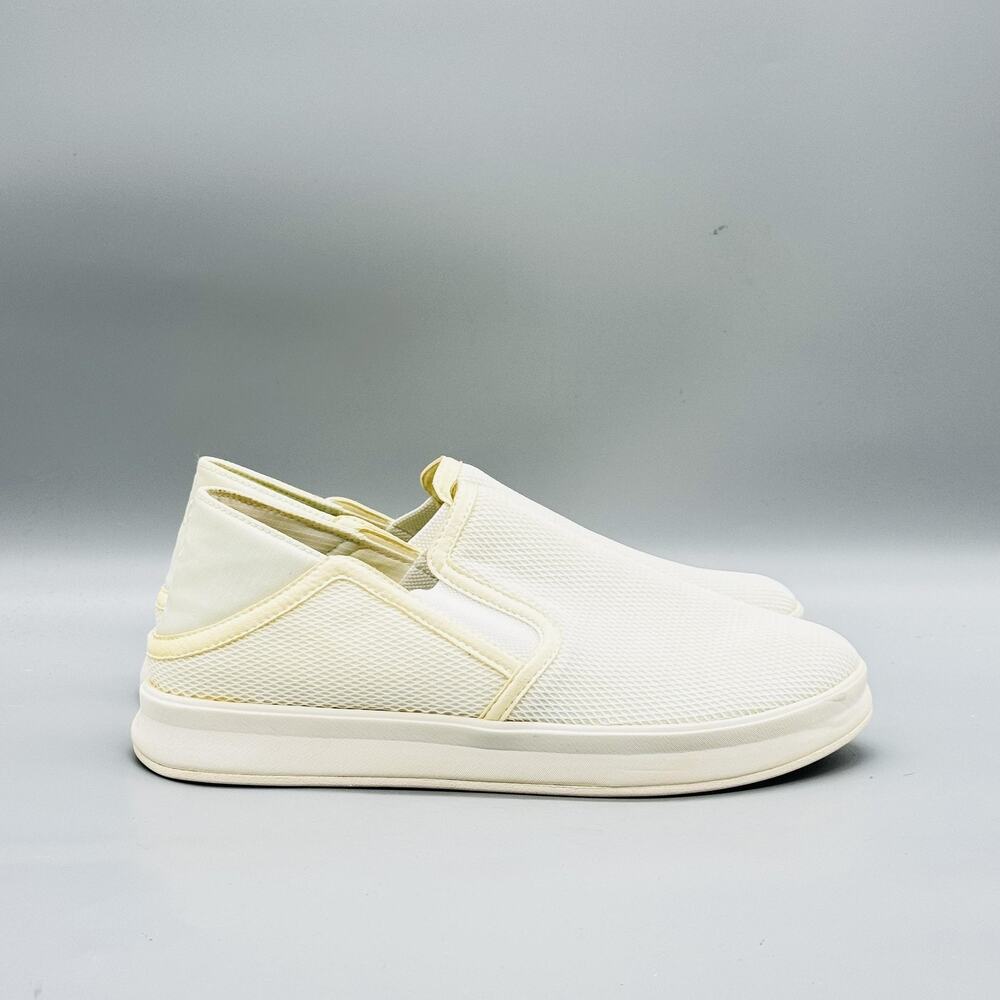 OluKai Shoes Womens 9 White Mesh Ki'Ihele Slip On Walking Sneakers Comfort